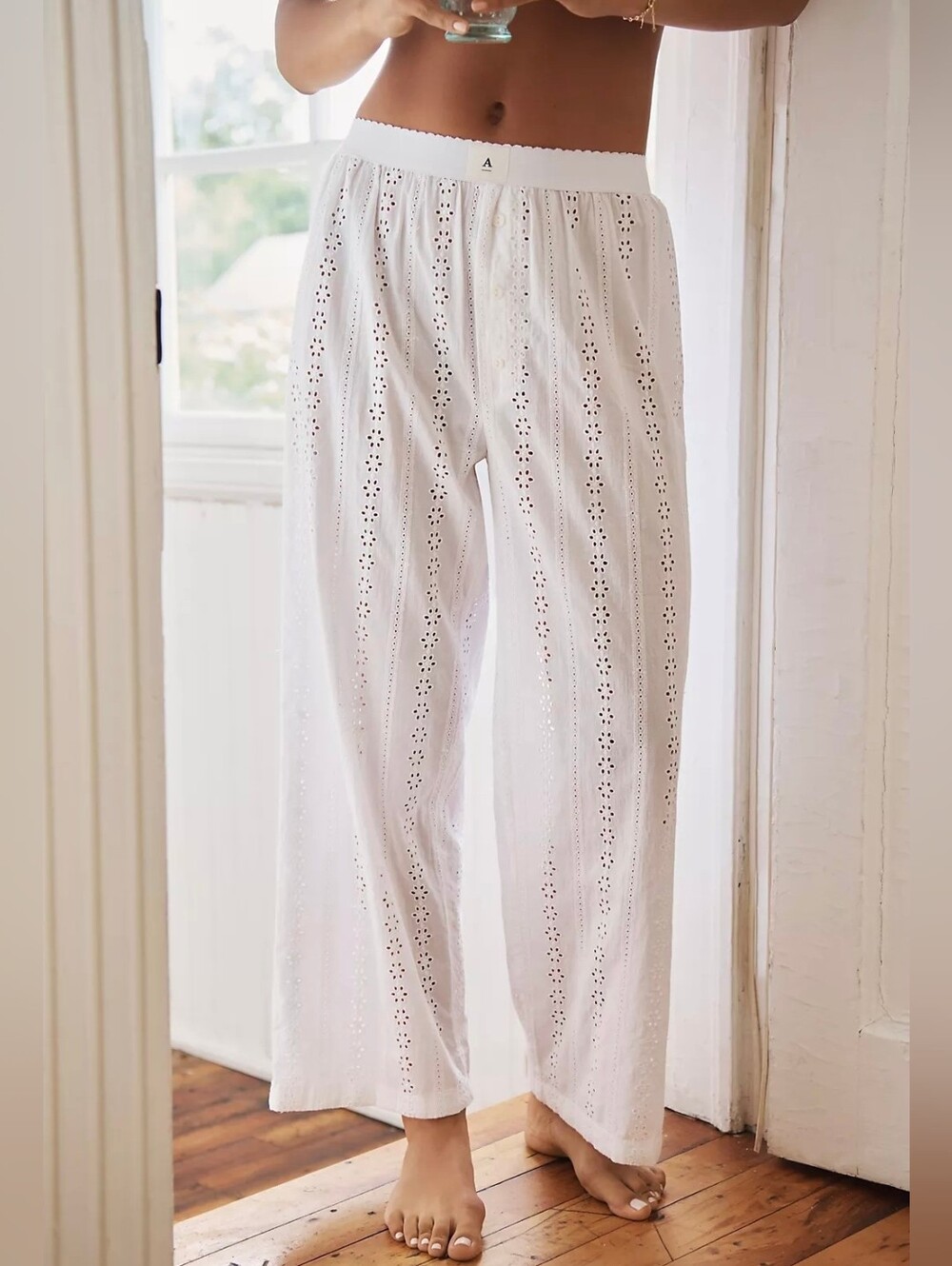Anthropologie Eyelet Pajama Pants Size 2x
